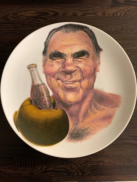 Wandteller Boxer Max Schmeling Coca Cola ca 50 Jahre alt Reklame -Thomas V.I.P.