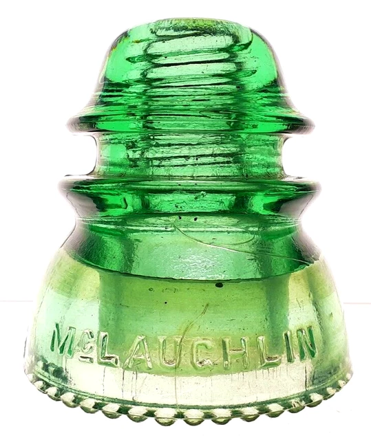 CD 154 Apple Green McLAUGHLIN No. 42 Antique Glass Telegraph Insulator G2