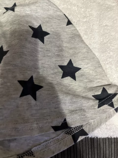 BNWT Next girls Grey with navy stars dress and footless tights age 3-4 years 8