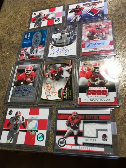 DJ Shockley 5 Auto 5 Jersey Georgia Bulldogs LOT 10 Cards UGA Rookie Autograph