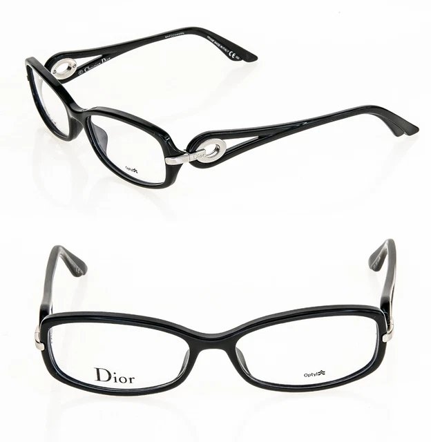 CHRISTIAN DIOR VOLUTE CD3216 Black Silver Wave 54mm Optical Eyeglasses Women