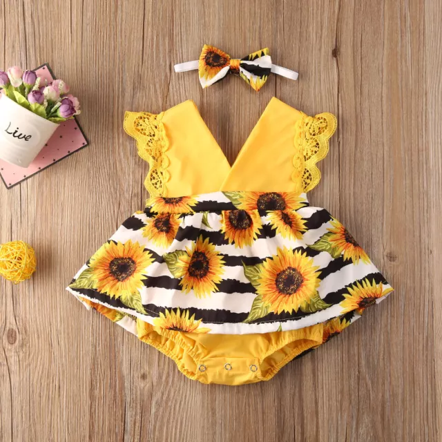 Tuta fascia fascia neonata neonata abiti girasole set