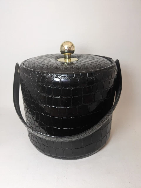 Faux Alligator Skin Black George Briard Ice Bucket Made In USA
