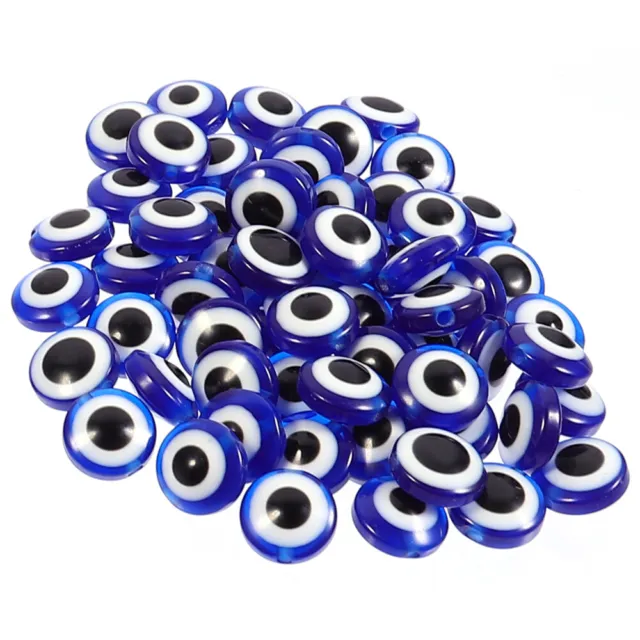 200 Pcs Evil Eye Bead Resin Cabochons Flatback Blue Color Loose Beads