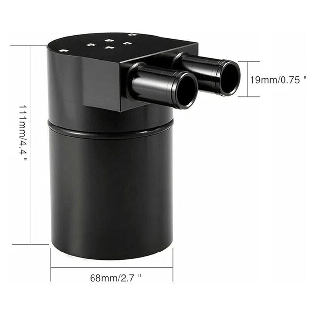 Black Billet Aluminum Oil Catch Can For BMW N54 335i 535i 2006-2012 - Baffled - AEIOU418