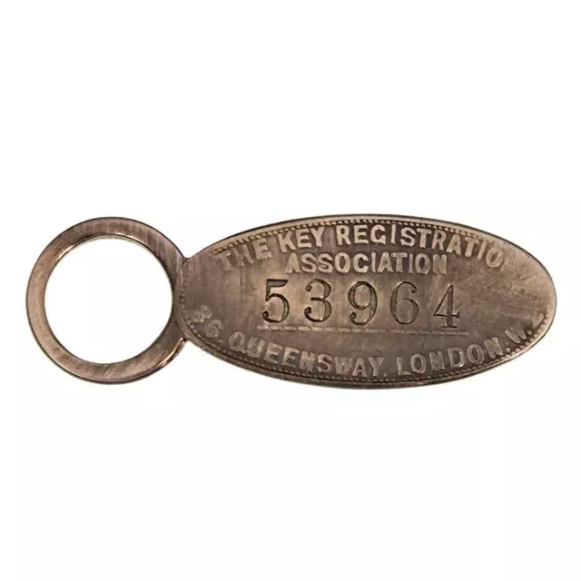 Key Registration Association 5/- REWARD KEYRING / Tag - LONDON - ref.k377