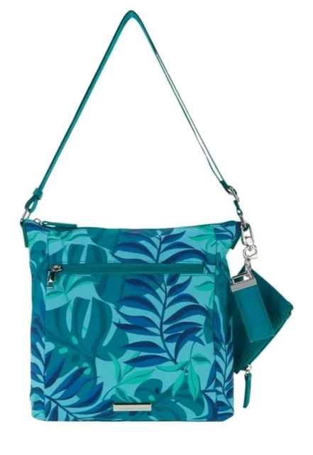 Samantha Brown To-Go Zip-Front Crossbody Palm Leaf NWT