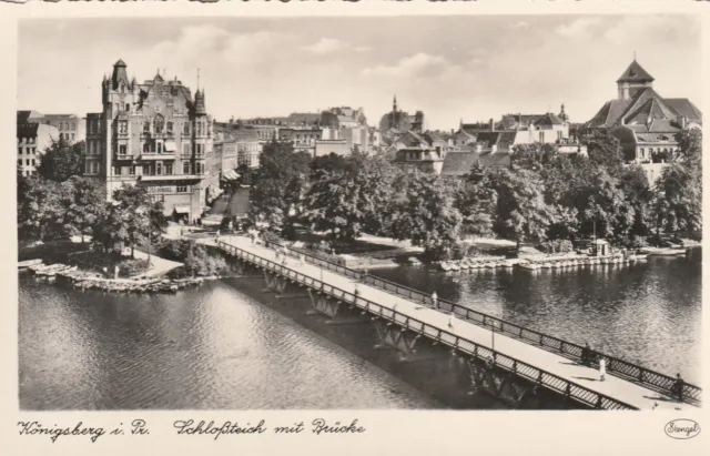 AK-Königsberg in Ostpreussen-Schloßteich mit Brücke