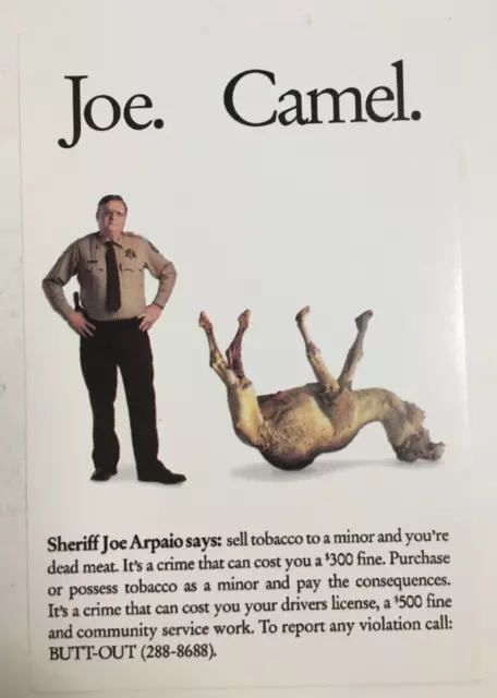 Phoenix Arizona Sheriff Joe Arpaio Prison Post Card Tobacco Camel 1990s era