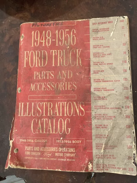 1948-1956 Ford Truck Parts And Accessories Illustrations Catalog Factory OEM