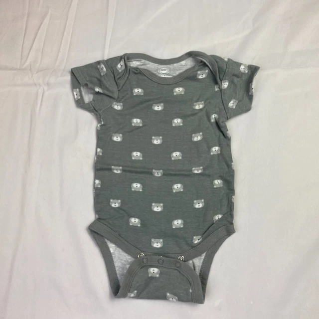 Carters/Wonder nation baby Infant boy romper one piece Gray Bear Lounge Sz 12 Mo