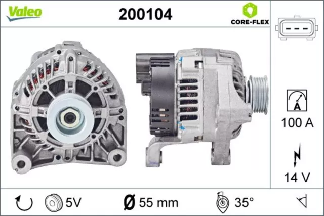 Lichtmaschine Generator Lima VALEO CORE-FLEX 200104 für LANDROVER FREELANDER 1