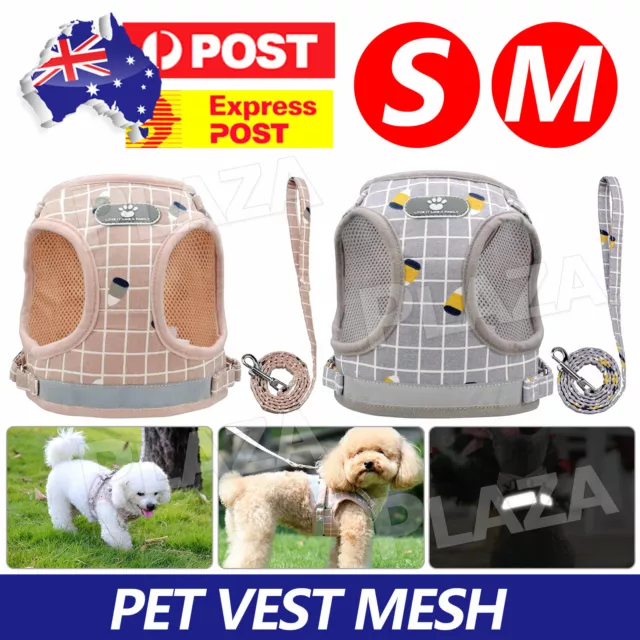 Dog Cat Pet Harness Leash Puppy Soft Adjustable Vest Mesh Clothes Lead Leash Set