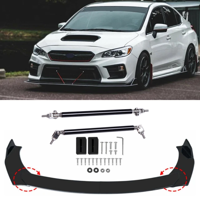 FRONT BUMPER LIP Splitter Spoiler Body Kit + Strut Rods For Subaru WRX / STI EUR 45,29 PicClick FR