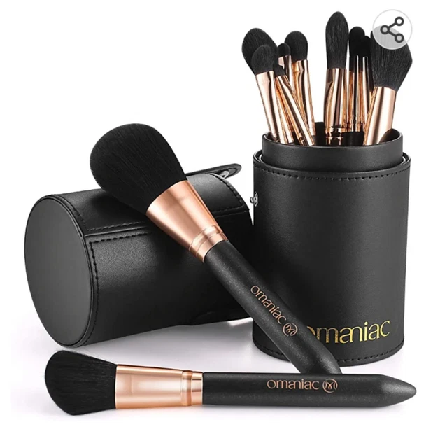 12Pcs Set di Pennelli da Trucco Professionali con Porta Pennelli Trucco, Adatta 5