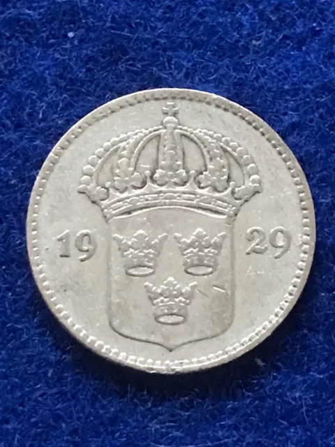 10 Öre 1929 (Silber) Gustaf V., Königreich Schweden (2300)