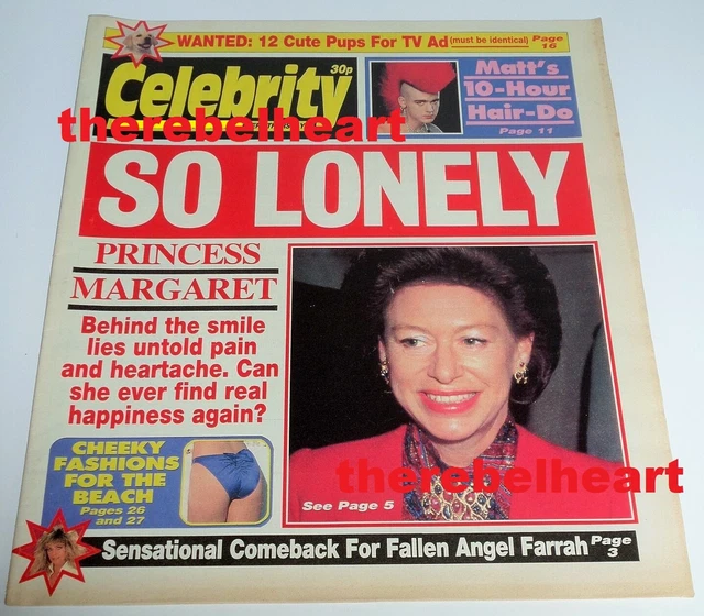 FARRAH FAWCETT 1987 UK MAGAZINE Princess Margaret DEBORAH GRANT