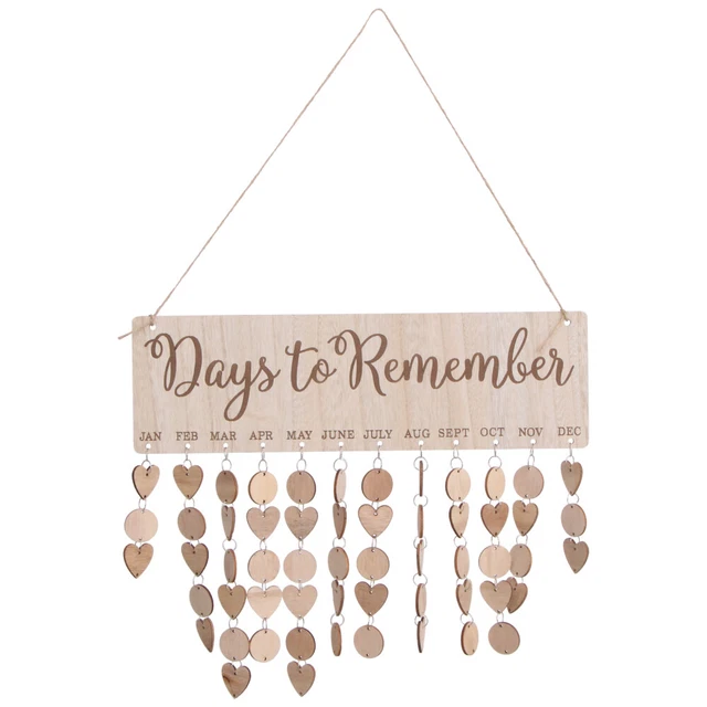 Calendrier Anniversaire Bois DIY - Planificateur Dates Importantes - Déco Murale Familiale