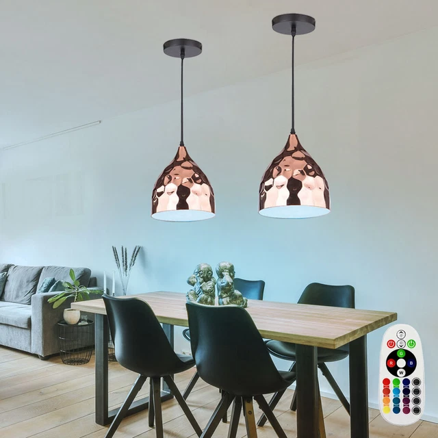 2er Set RGB LED Coprire a Sospensione Illuminazione Mangiare Camera Regolabile