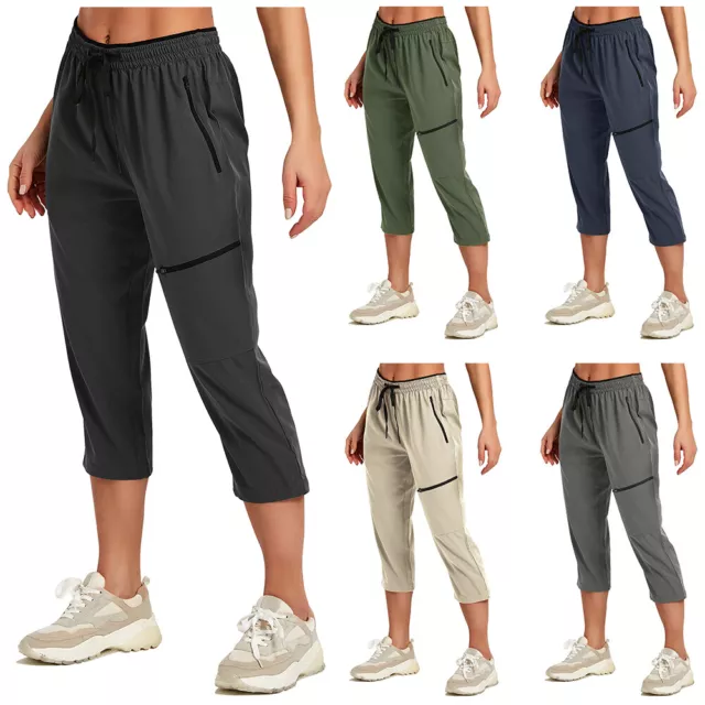 Women's Capri Pants Casual Hiking Quick Dry Lightweight Stretch Cropped Joggers