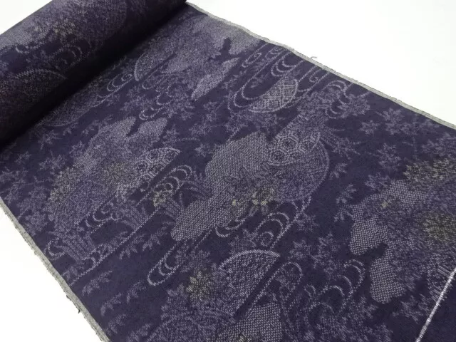 83344# Japanese Kimono / Bolt For Kimono / Woven Stream With Flower