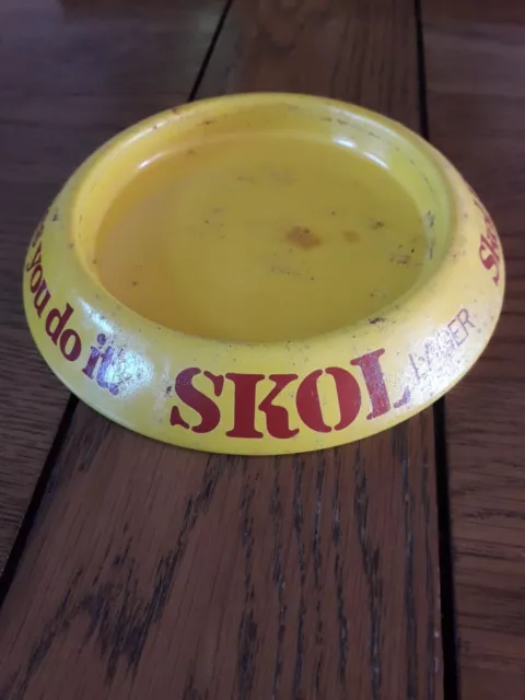 Vintage Metal Skol Lager Ashtray