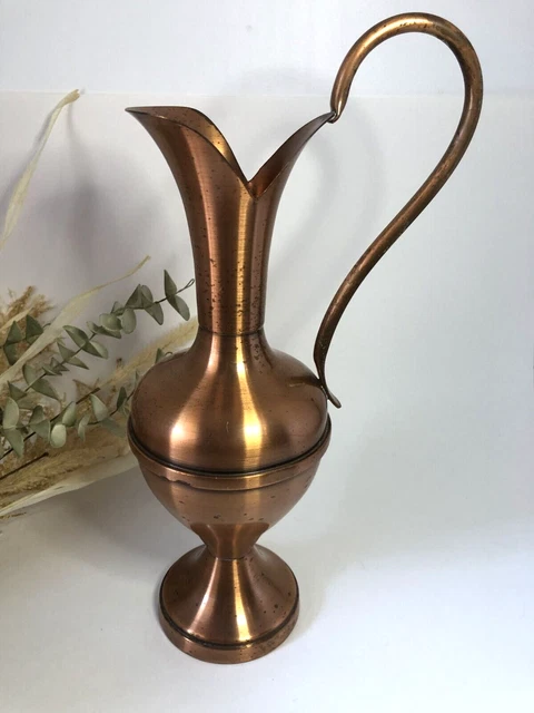 Vase Cuivre Villedieu L. Lecellier Avec Anse - Décoratif 26cm