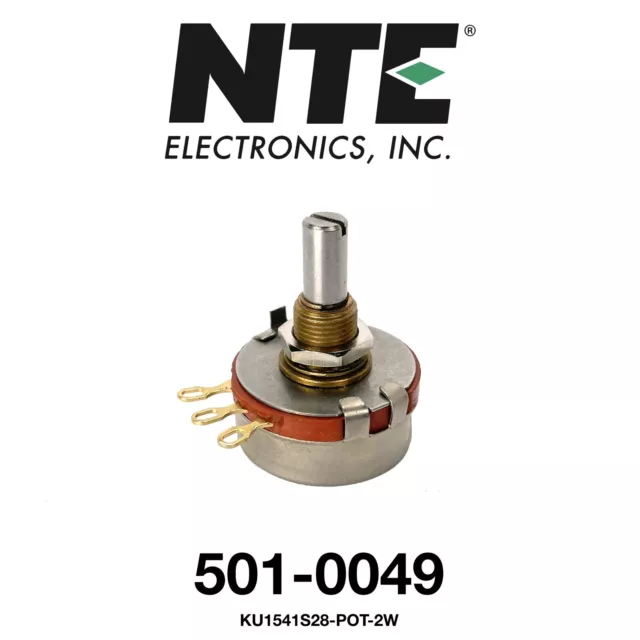 NTE 501-0049 150K Ohm, 2W, Linear Taper Potentiometer