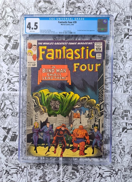 🔥Fantastic Four #39 Cgc 4.5 White Pages 1965 Doctor Doom Daredevil Appearance🔥