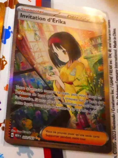 Pokemon 151 Card Secrete Rare Holo Carte Fr Invitation d'Erika 203/165 MEW FR