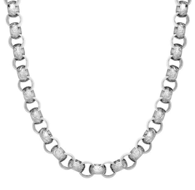 Solid Sterling Silver 26 inch Heavy Belcher Chain - 11mm Links Pattern & Plain