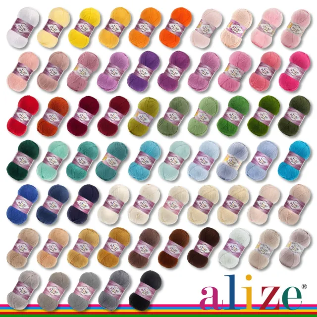 Alize 3 x 100 G Coton Or Laine Coton Laine D'Été Fil Amigurumi 65 Couleurs