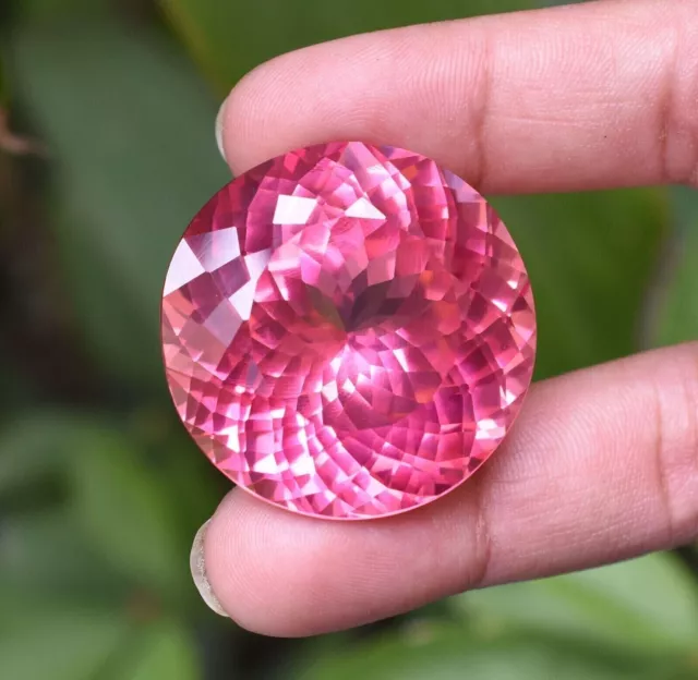 162.00Ct Naturel Rare Rose Padparadscha Saphir Taille Ronde Pierre...