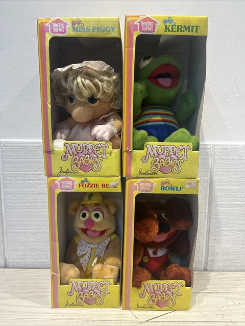 1983-85 Hasbro Softies Muppet Babies Miss Piggy Kermit Fozzie Bear Rowlf w/Boxes