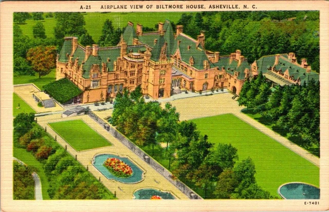 C77-1094, Airplane View Of Biltmore House, Asheville, Nc. Post Card.