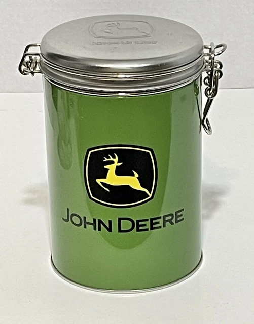 John Deere Green Yellow & Black Round Lock Top Cookie Tin