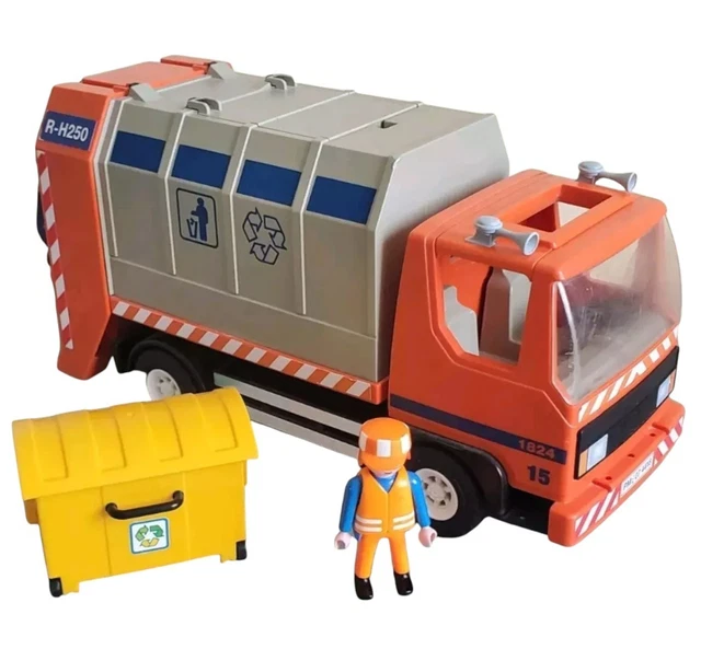PLAYMOBIL 1580 - Camion Poubelle + 20 Personnages - Édition 2015 - Occasion Bon état