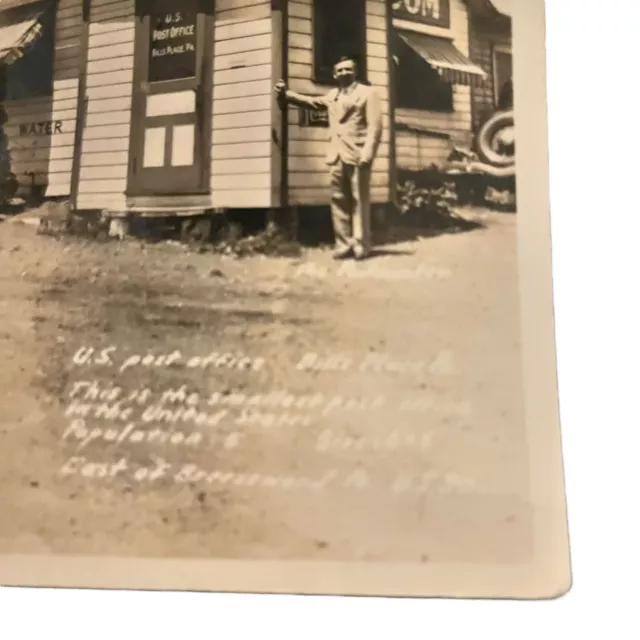 Vtg 1900s Smallest US Post Office Population 5 & Postmaster Bills Place PA RPPC 2