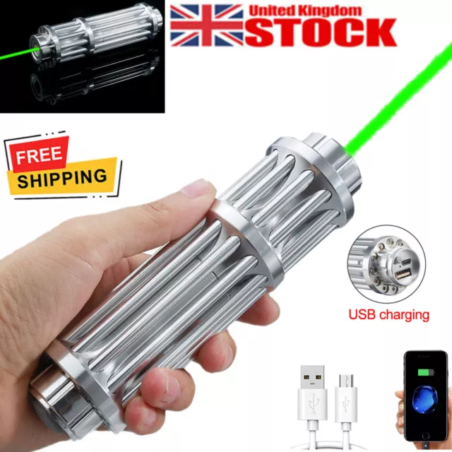 Green Laser Pointer Pen Visible Beam Light Adjustable Focus Zoom Lazer NEW