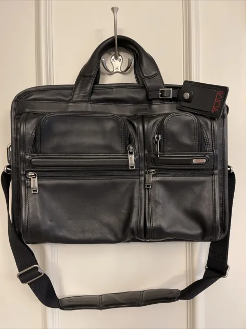 NWOT - Tumi Alpha T-Pass Leather Expandable Laptop Bag