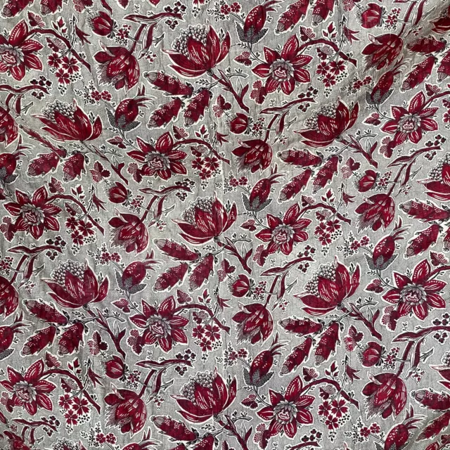 Resist printed Jouy toile hand block printed textile 18th century French Block