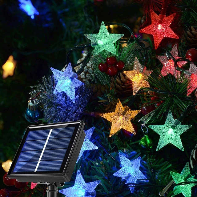 Solar lights Star 50LED String Lights Fairy Lights Waterproof Party  Christmas