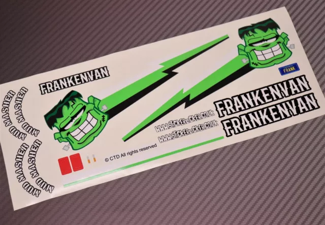 Frankenvan Frankenstein theme vinyl stickers Fit Tamiya Lunch Box & Tyre Decals