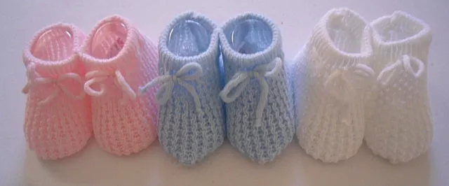Strickstiefel Stiefel Socken Neugeborene 0 6 rosa blau weiß 58 Baby Mädchen Jungen