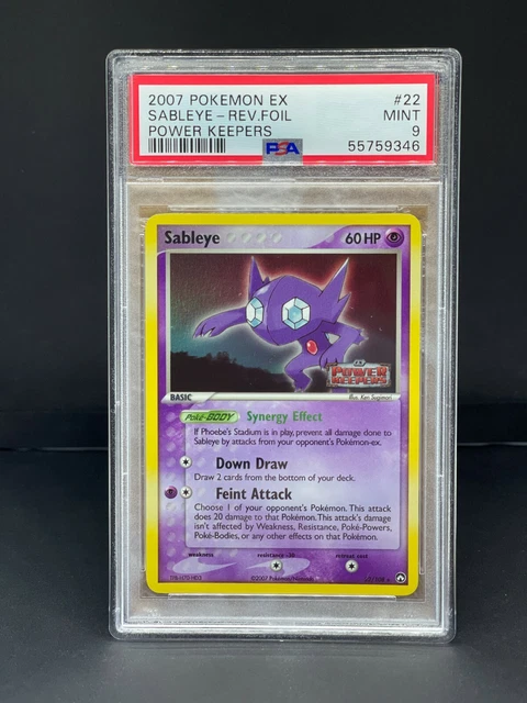 Pokemon Ex Power Keepers Sableye Reverse Holo PSA 9 MINT #22 - Graded Card