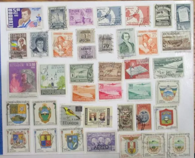 ECUADOR  (40) DIFFERENT USED  AEREO-AIRMAIL  See Pic