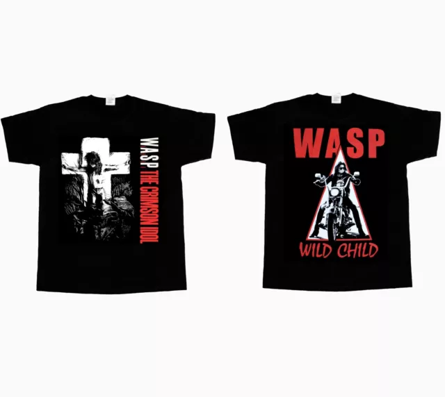 W.A.S.P. T-SHIRT CRIMSON IDOL WASP WILD BAMBINO corta - Maniche lunghe nuova nera