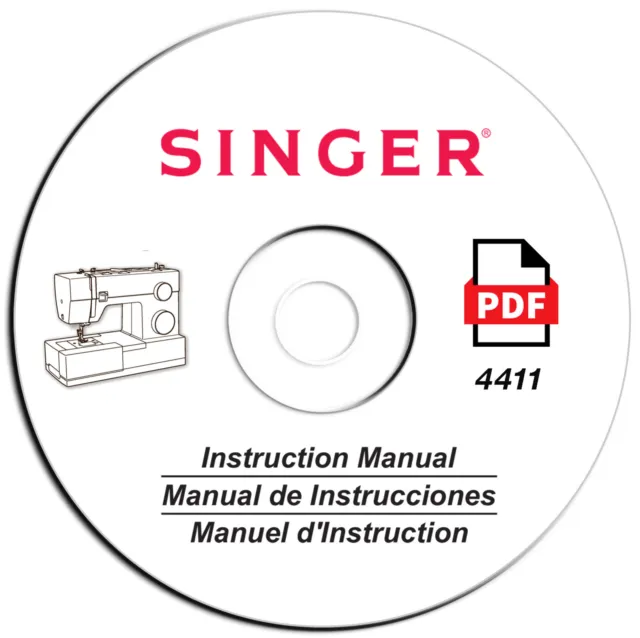 Singer 4411 Sewing Machine-Complete Owners Instruction Operation User Manual-CD
