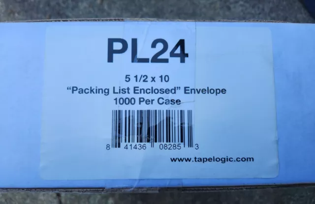 Tape Logic PL24 5-1/2" x 10" Orange Packing List Enclosed Envelopes 1000 Count