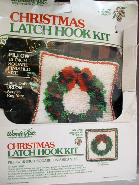 Kit De Gancho Corona De Navidad Wonderart De Colección Almohada 15" #4790